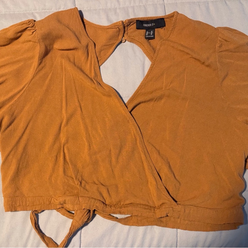 Forever 21 Women's Rust Wrap Blouse